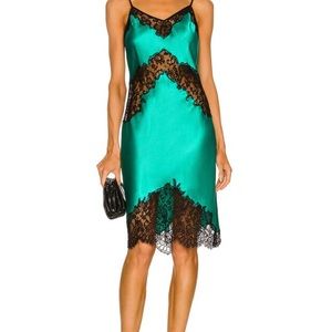 Fleur Du Mal | Lace Slip Dress (emerald) | Size:S | new with tags, never worn